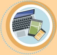 Image of mobile devices with headline: They are digitally connected on multiple devices