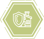 Icon image of a house and a secured symbol