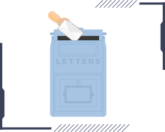 Image of mail being dropped at a collection box