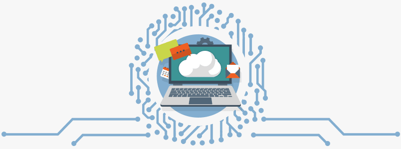 Image of a computer and the cloud