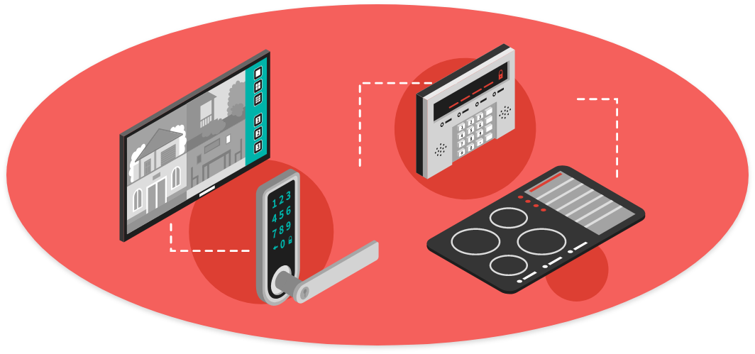 Image of security devices working in tandem