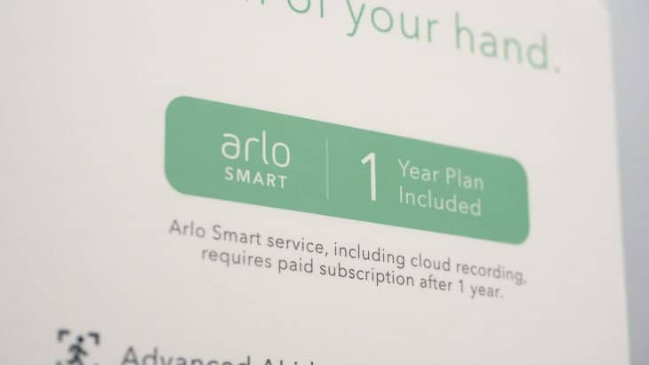 Arlo Smart Home Text on Arlo Ultra 4K Box