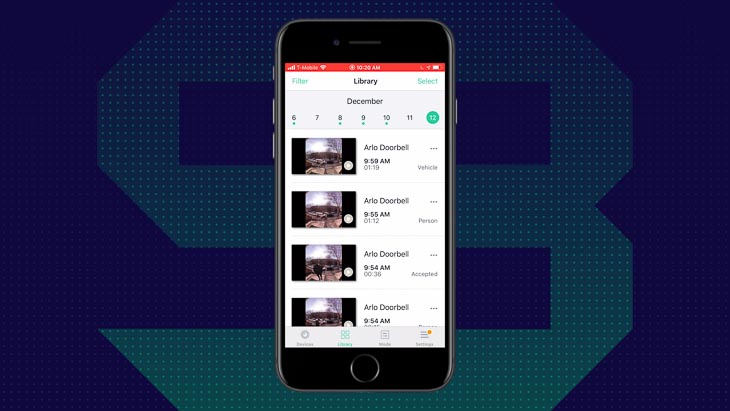 Arlo Video Doorbell Cloud Storage on Arlo App