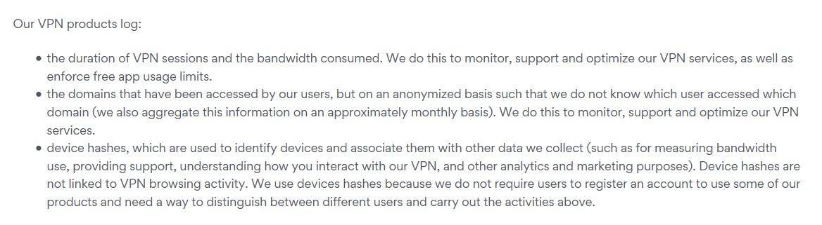 Hotspot Shield Privacy Policy