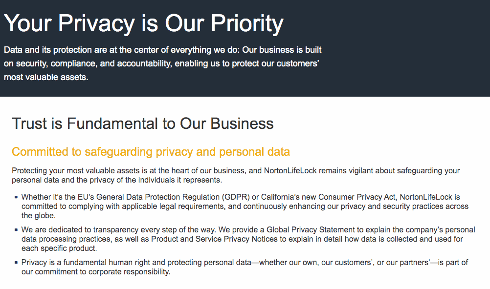 LifeLock Privacy Policy
