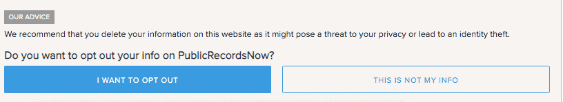 Opt Out of Info on Public Sites