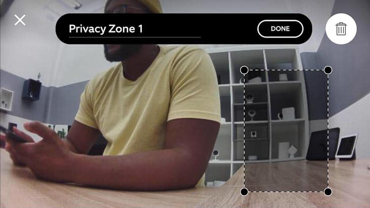 Zone per la privacy sull'anello attacca batteria camma