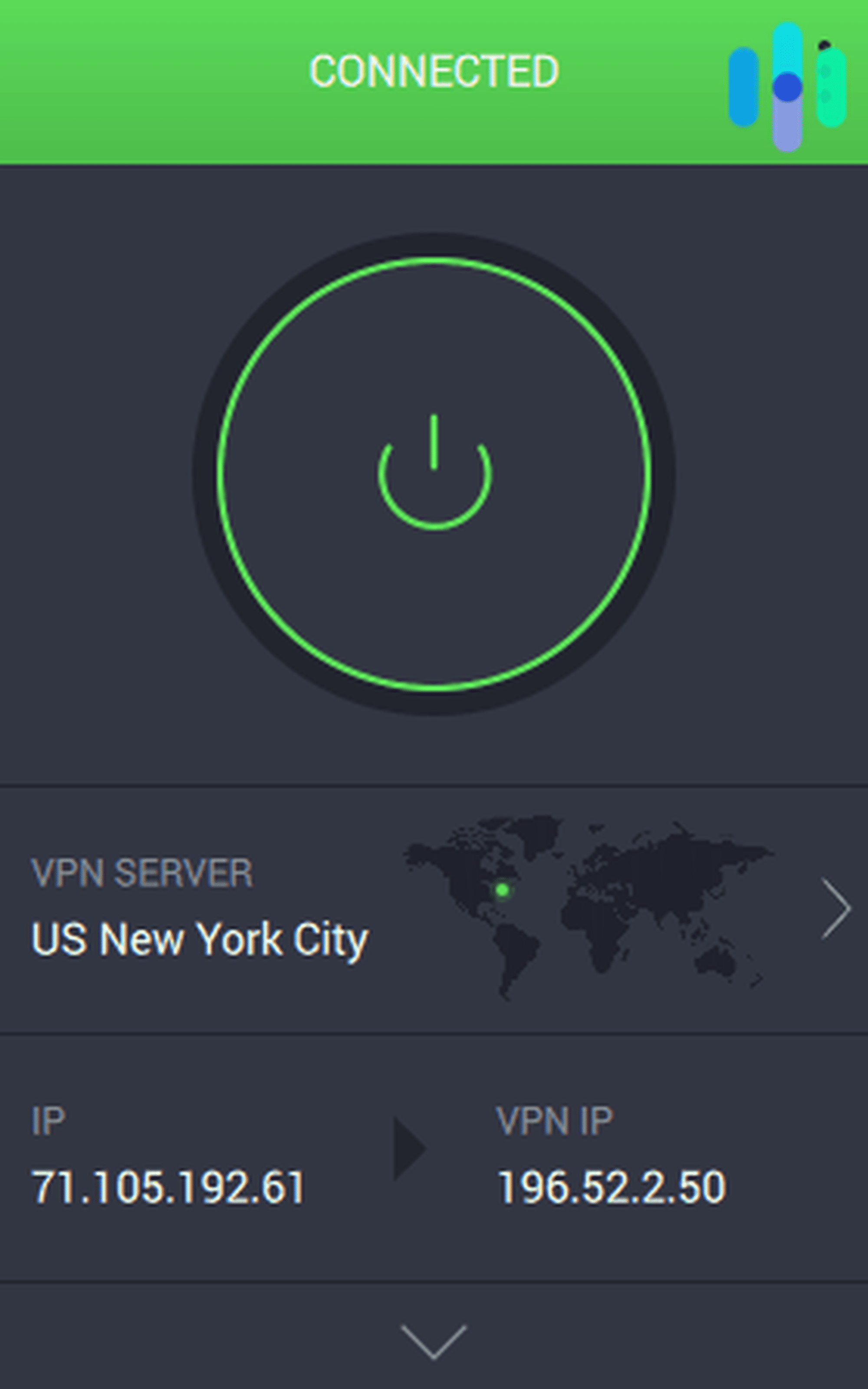 Connected to New York City using Private Internet Access VPN