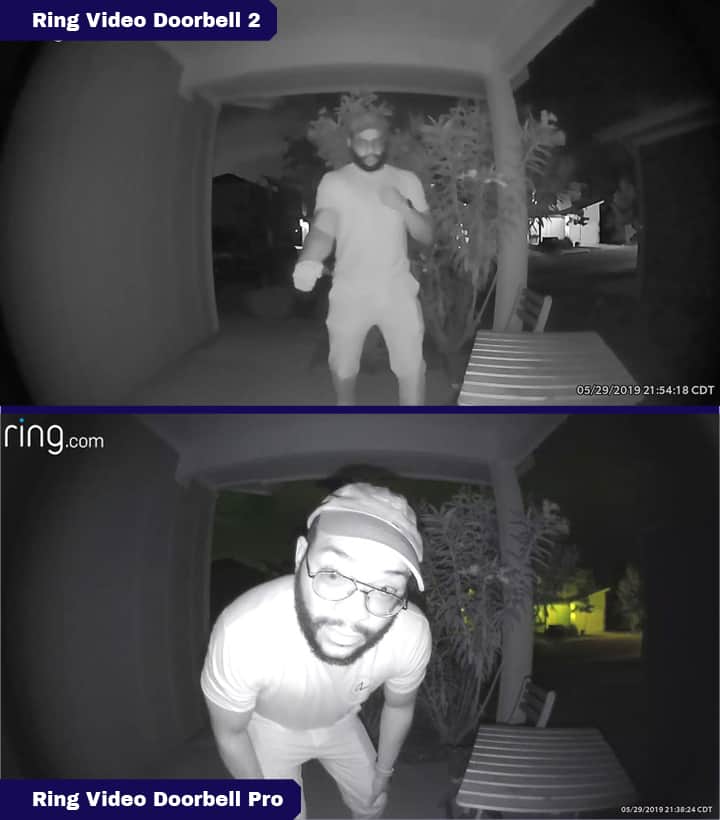 Ring Video Doorbell 2 vs. Ring Video Doorbell Pro Night Vision