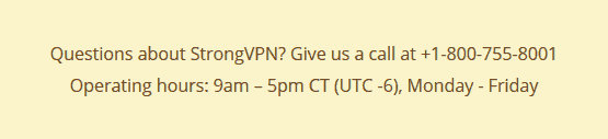 Soporte telefónico StrongVPN