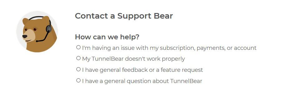 TunnelBear Customer Support