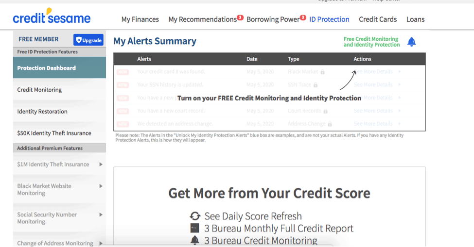 Credit Sesame Alerts Summary Credit Sesame Alerts Summary