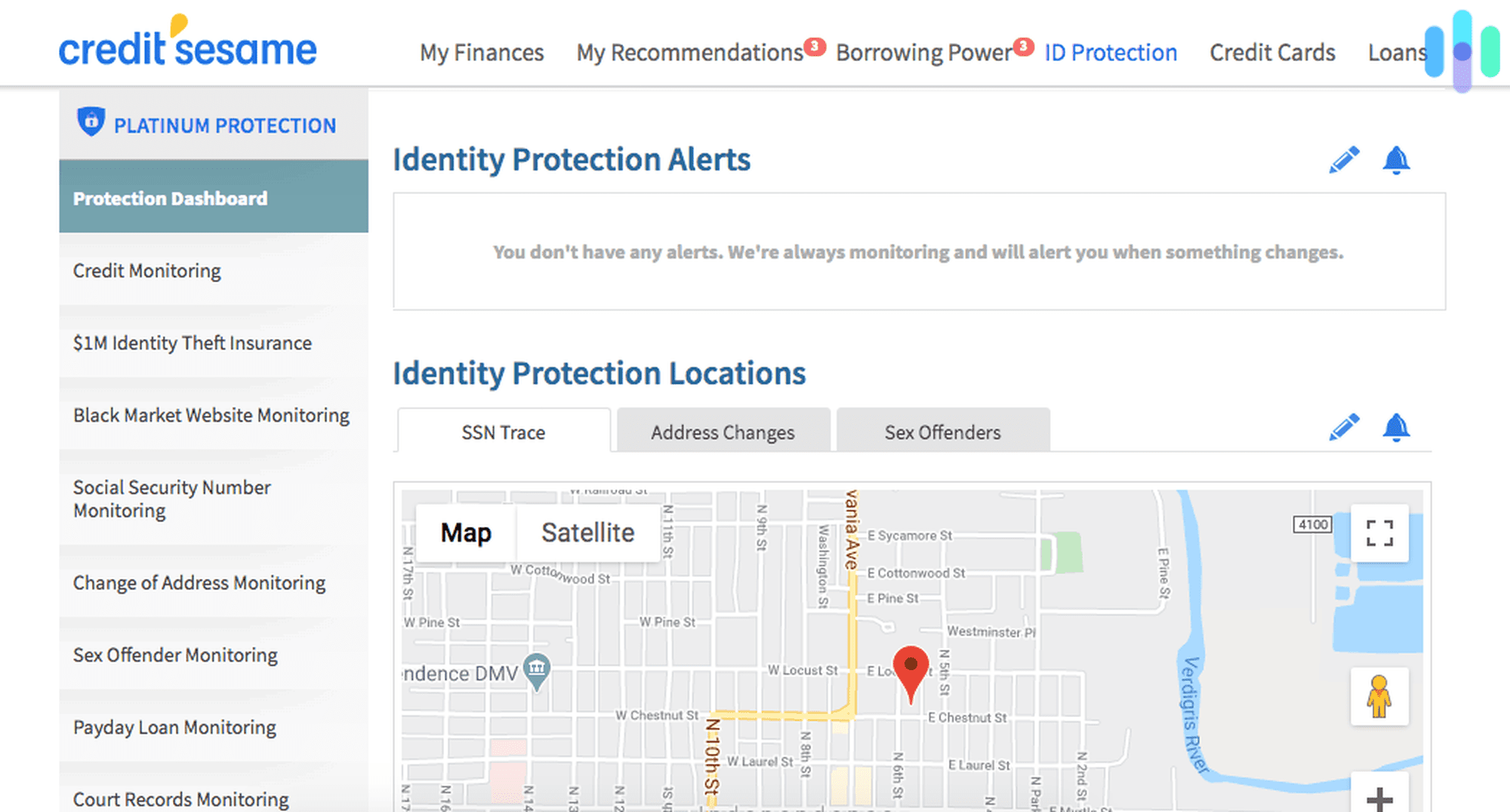Credit Sesame Identity Protection Alerts