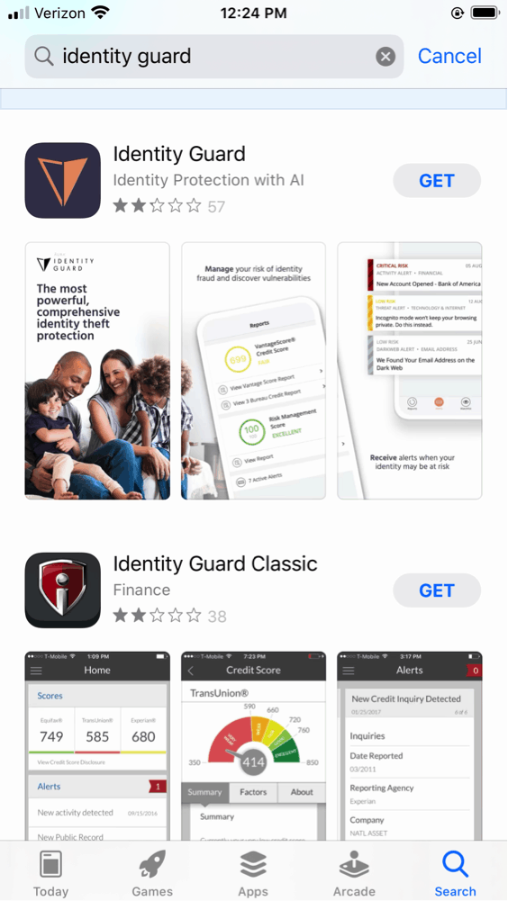Identity Guard in App Store