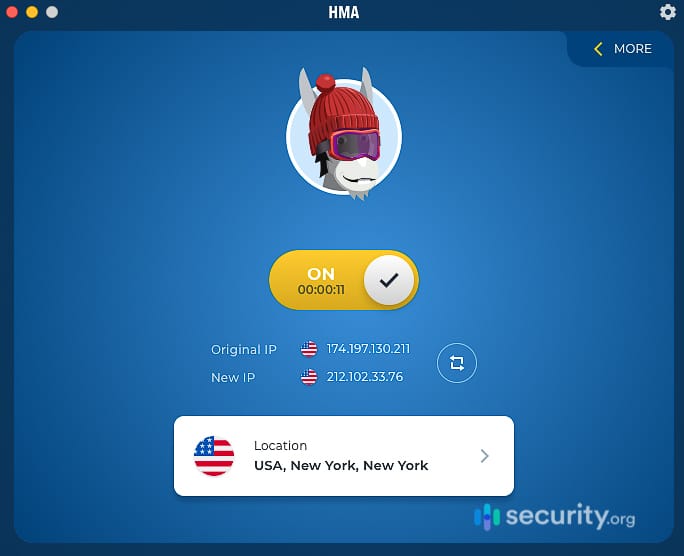 HMA VPN sur Mac