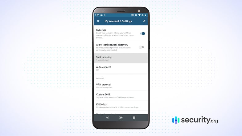 NordVPN Android Split Tunnel