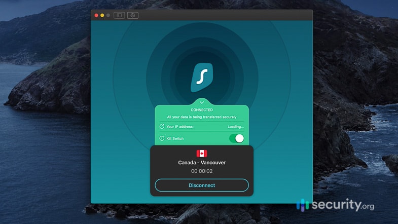 Surfshark Connected to VPN