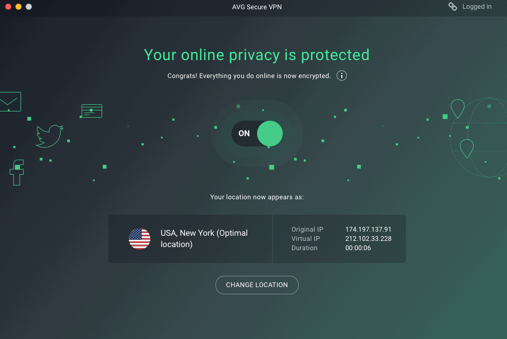 Mac의 AVG VPN