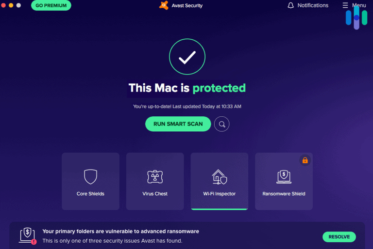 Avast Antivirus - Mac is Protected