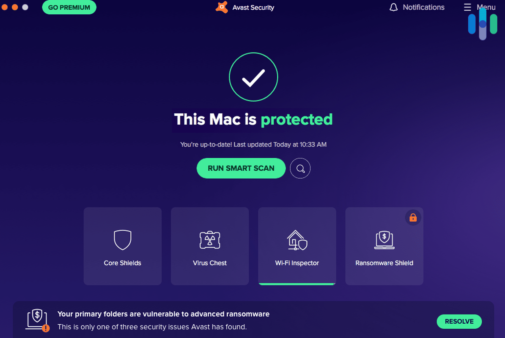Avast Antivirus - Mac is Protected