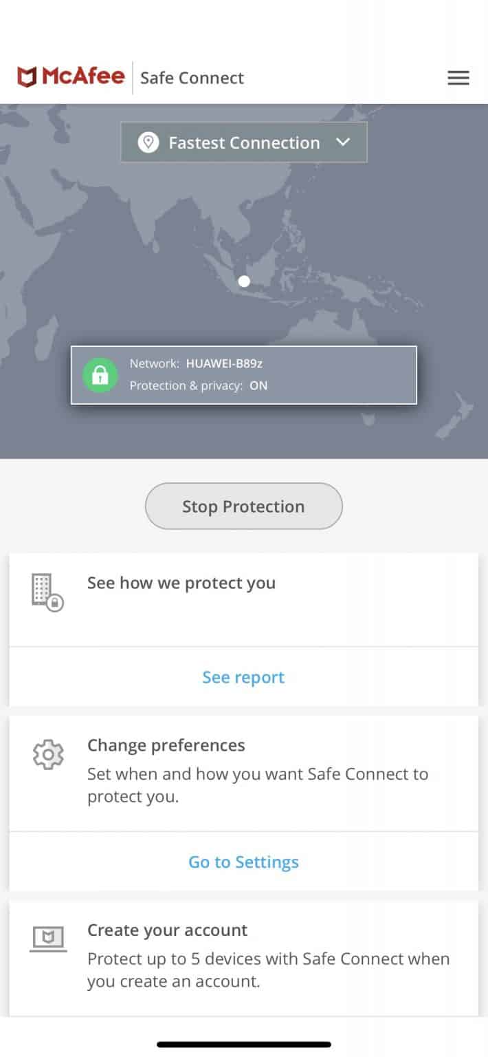 Mcafee safe connect vpn privacy report security