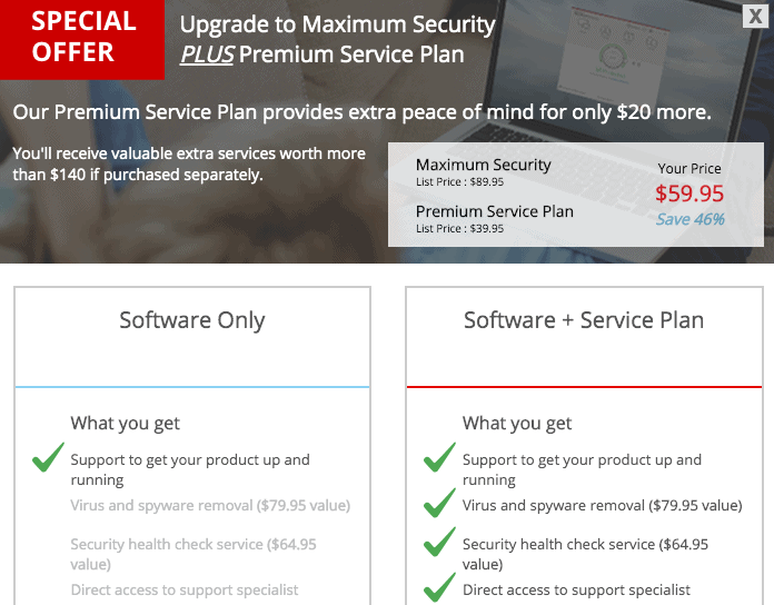 Trend Micro - Offer to Upgrade to Premium Service