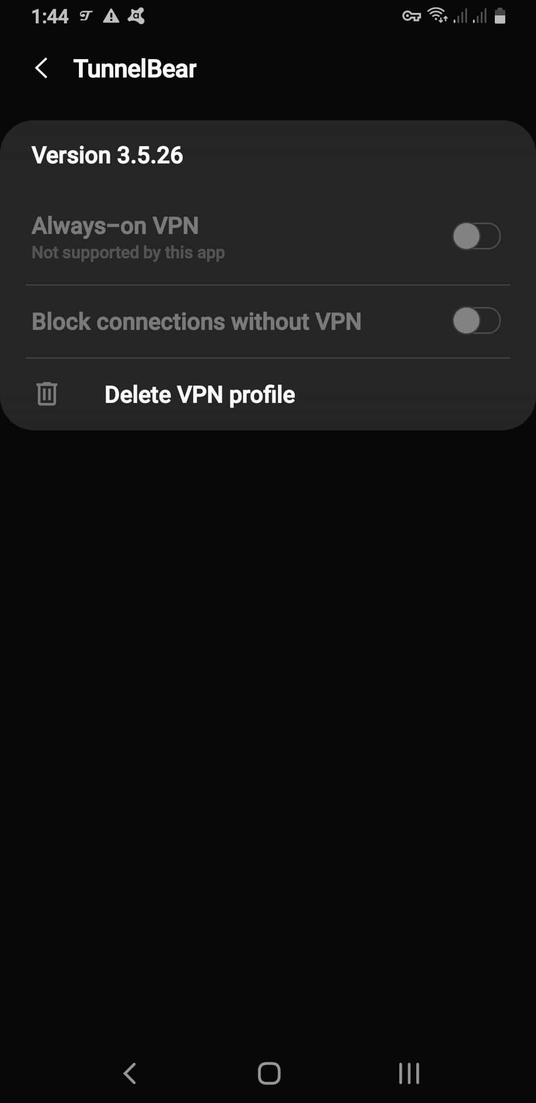 Activation de VPN toujours sur la prise en charge