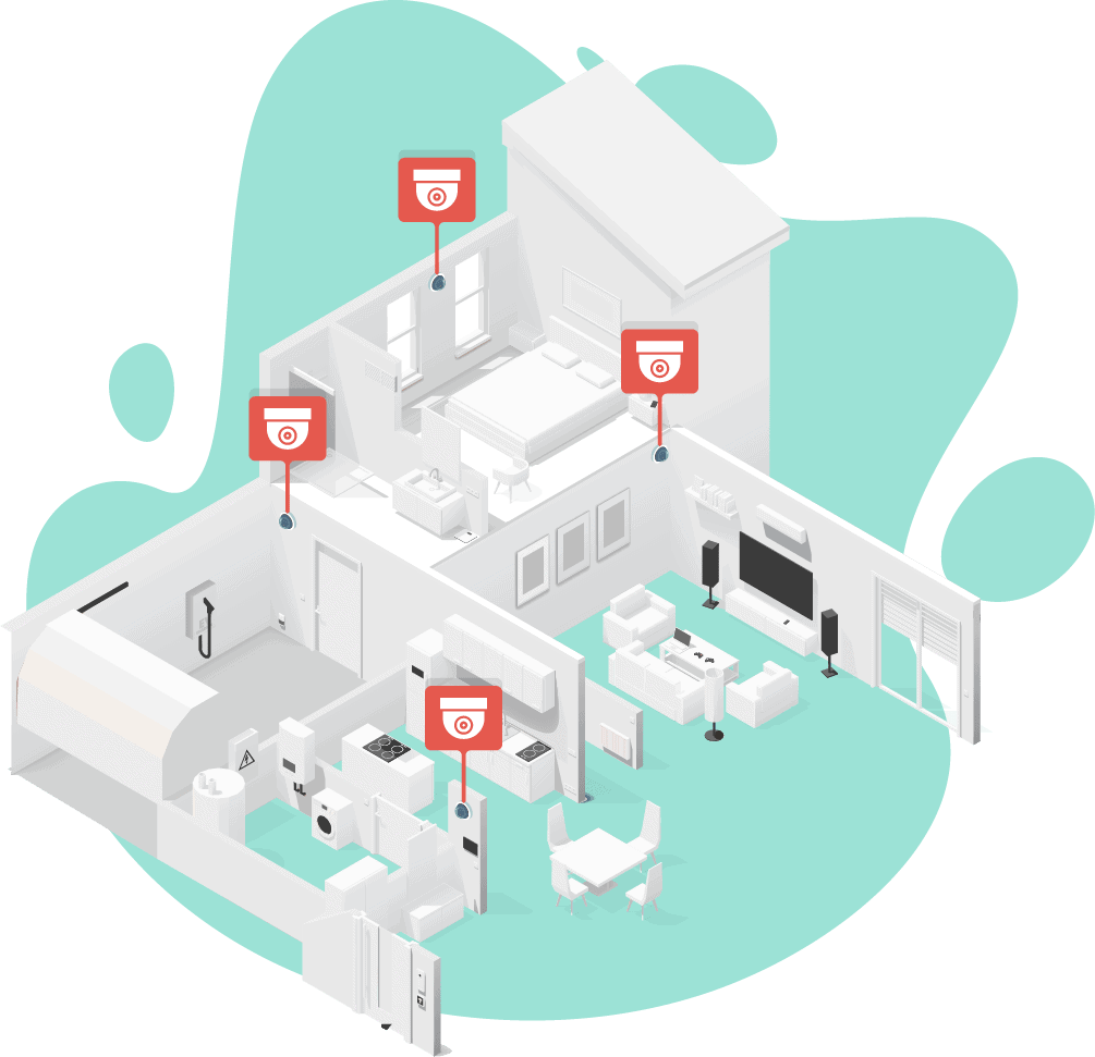 Install security sales cameras in home