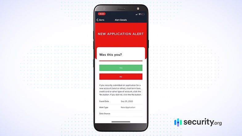 LifeLock Application Alert