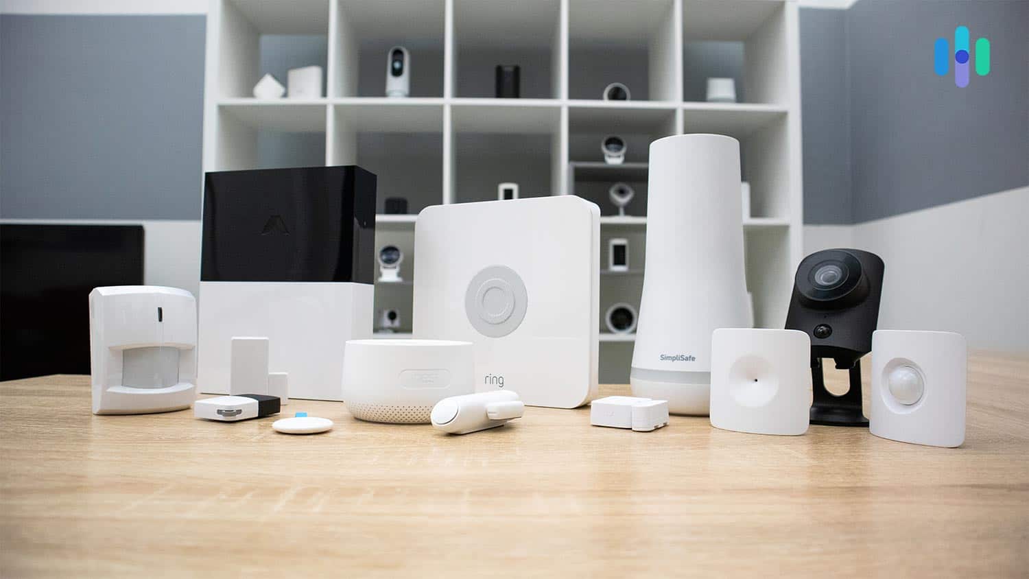 Abode, Ring Alarm, and SimpliSafe security systems side-by-side