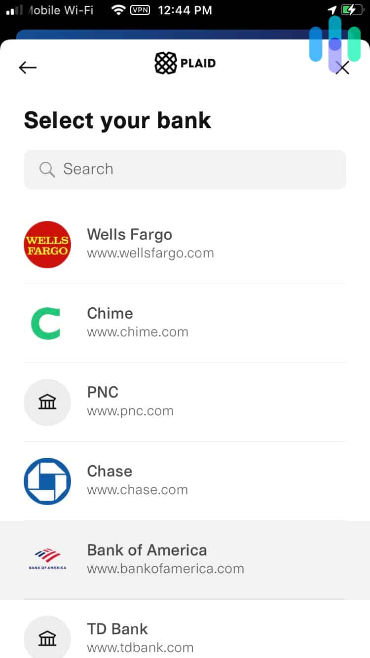 Aura App Connecting Bank Account Step 1 Aura App Connecting Bank Account Step 1