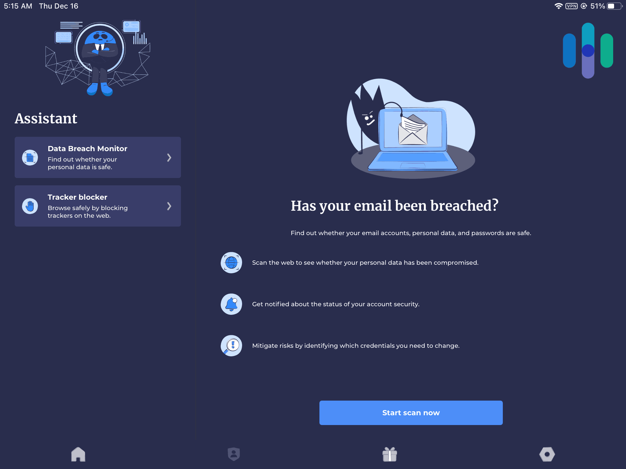Atlas VPN – Tracker Blocker_Data Breach Scan on iOS Atlas VPN - Tracker Blocker Data Breach Scan on iOS