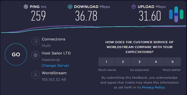 Speed Test - Windows Atlas premium speed