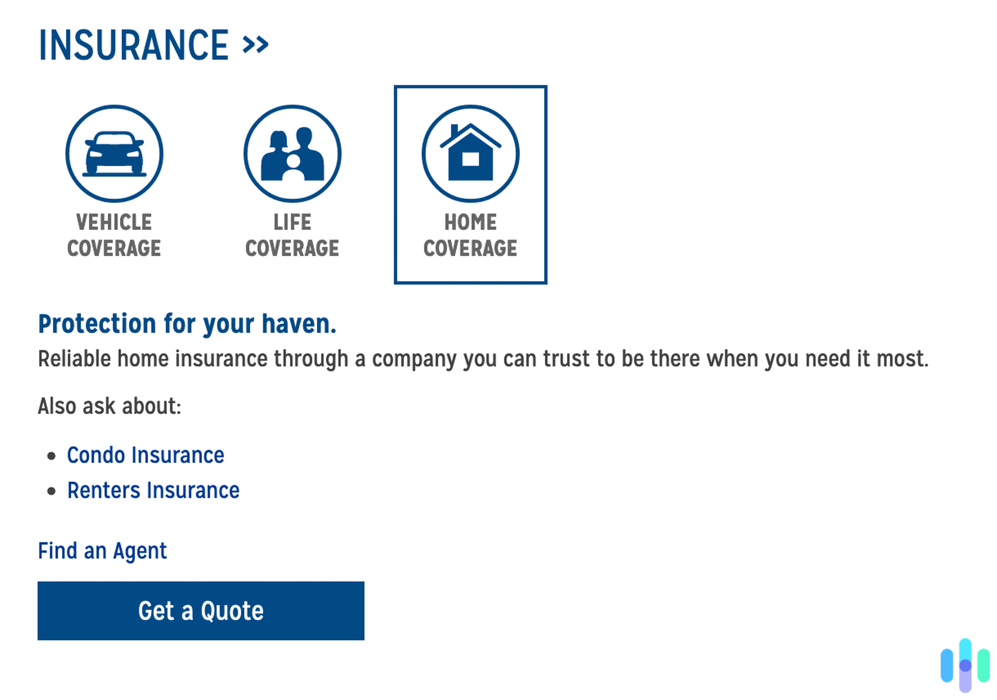 Some of the different types of insurance offered by AAA. Some of the different types of insurance offered by AAA.