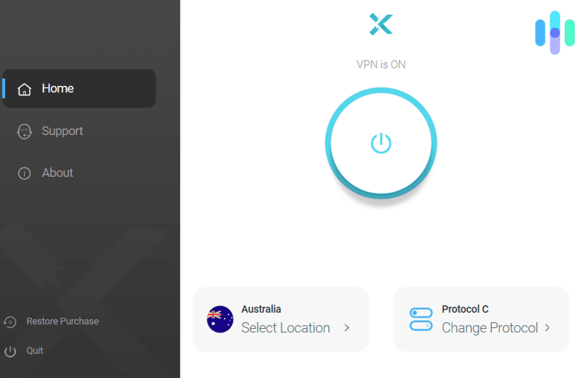 X-VPN App Home Screen
