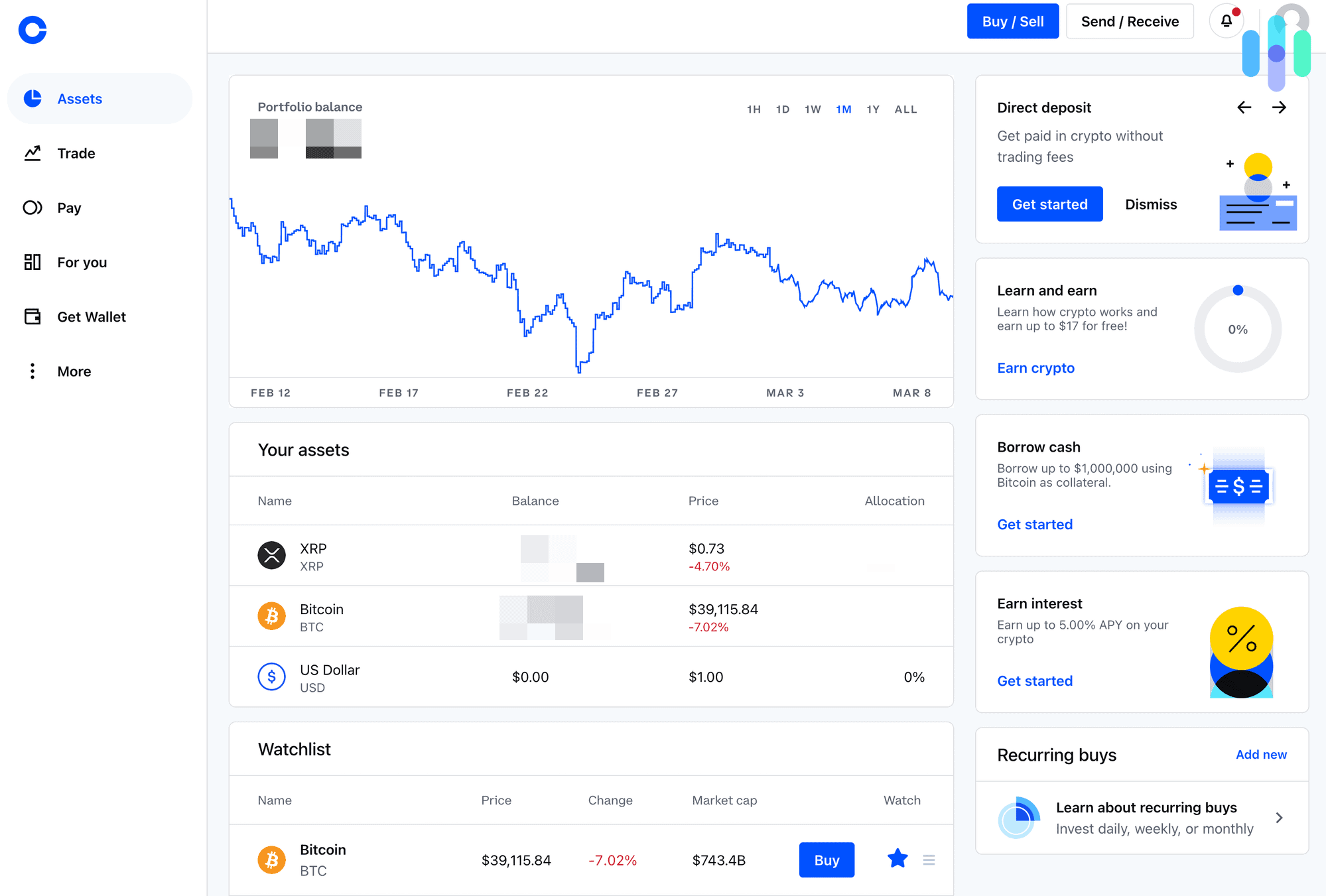Coinbase’s Dashboard Coinbase's Dashboard