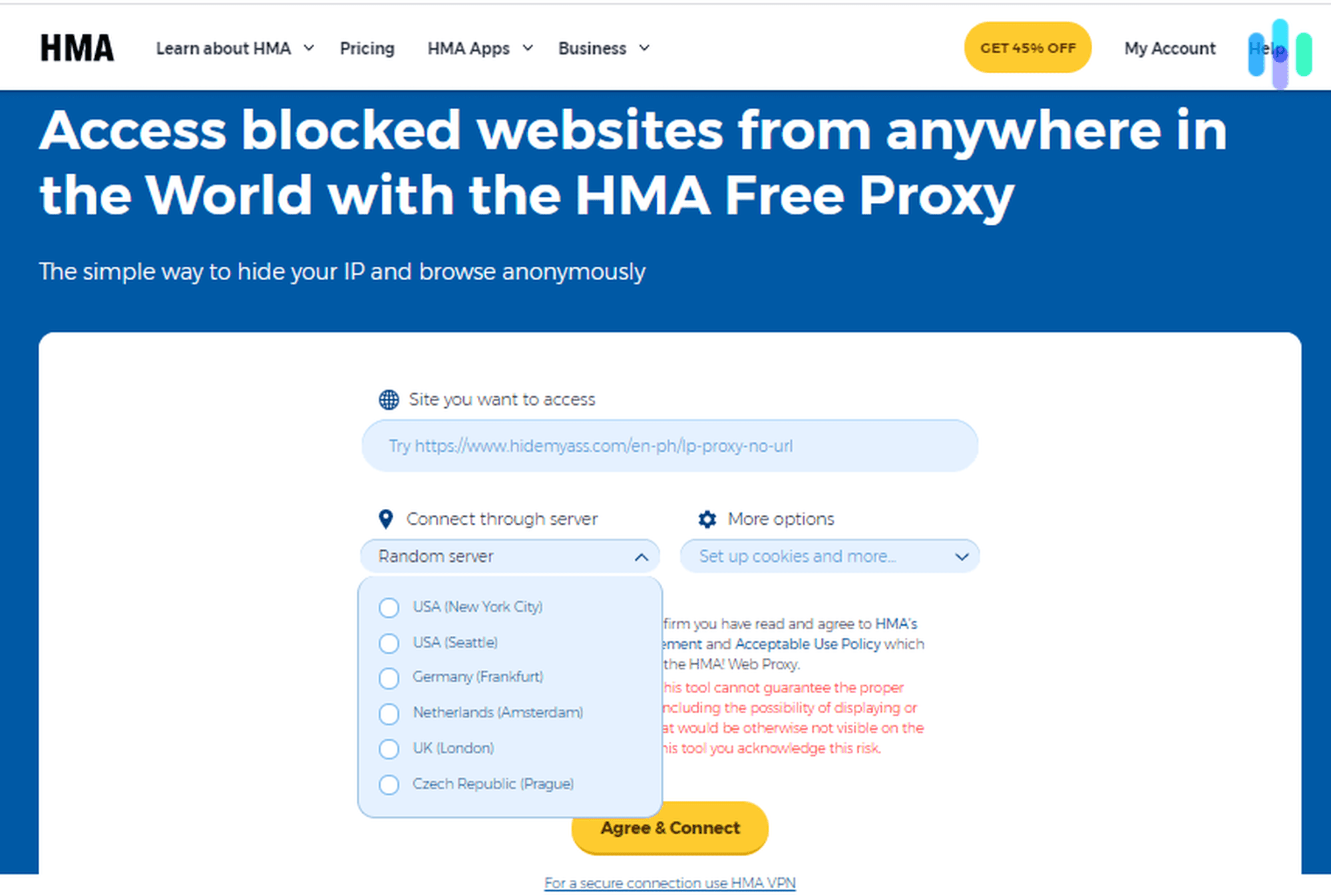 Proxy gratuit HMA