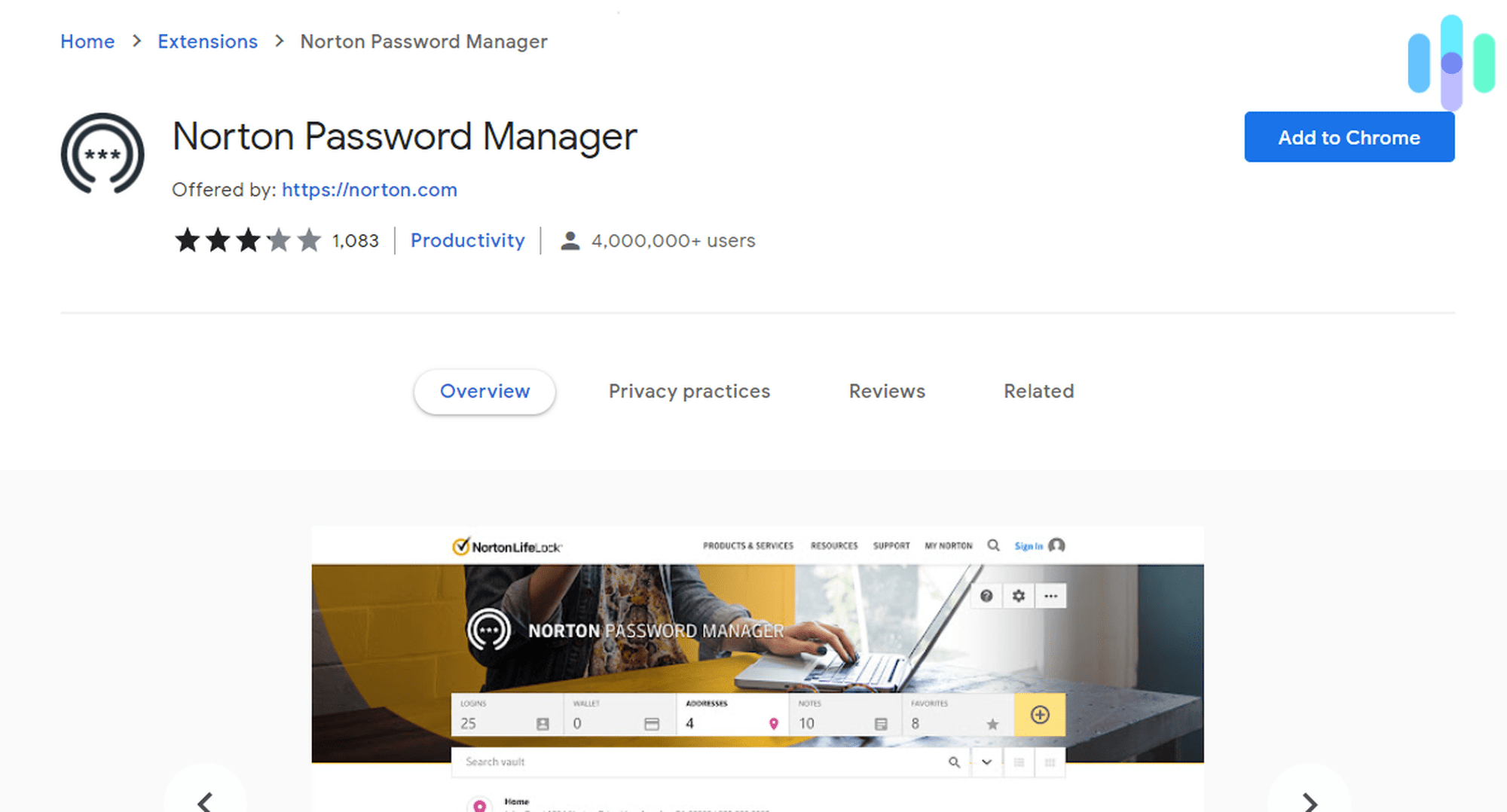 Norton Password Manager Chrome extension