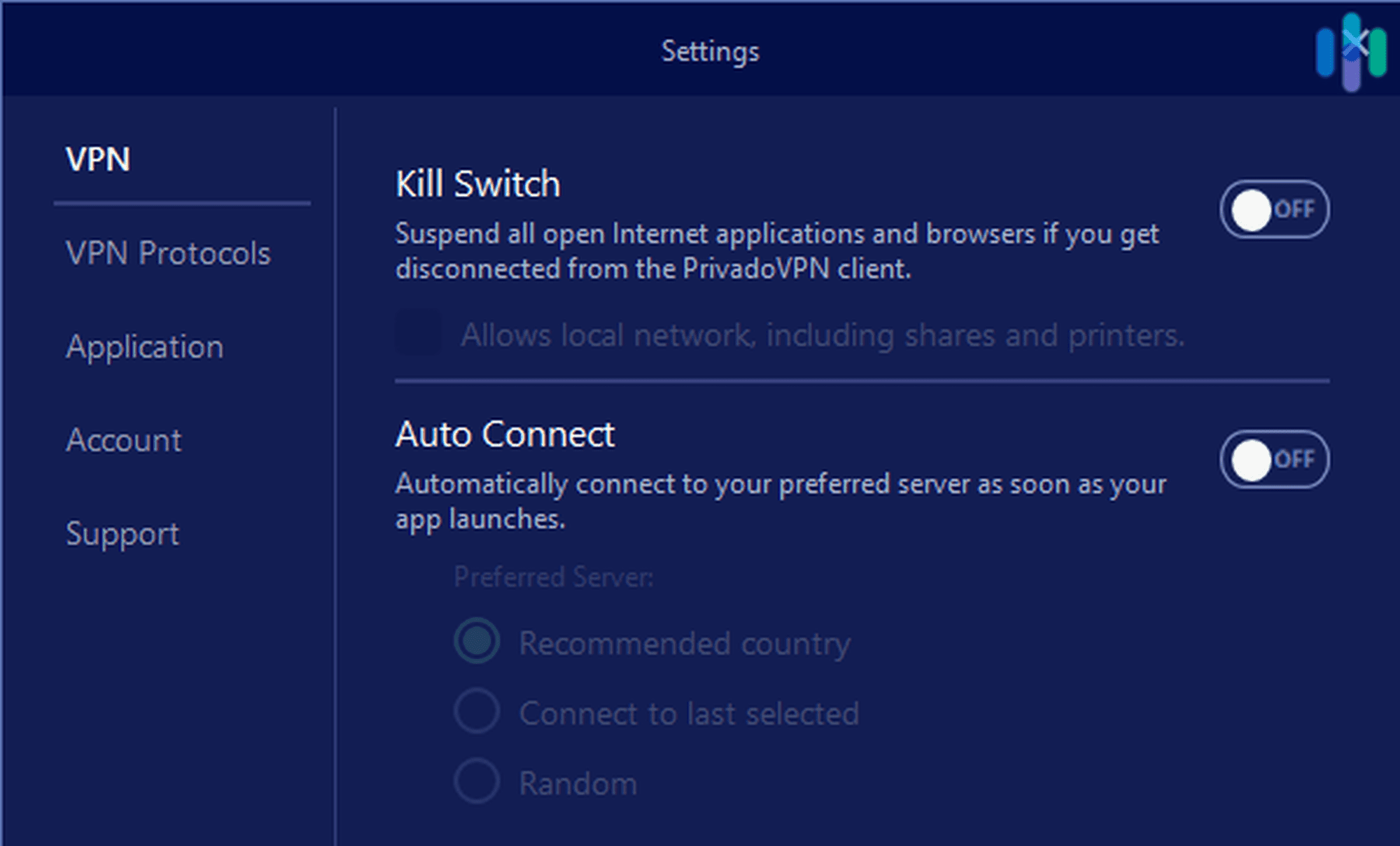 Privado VPN Kill Switch