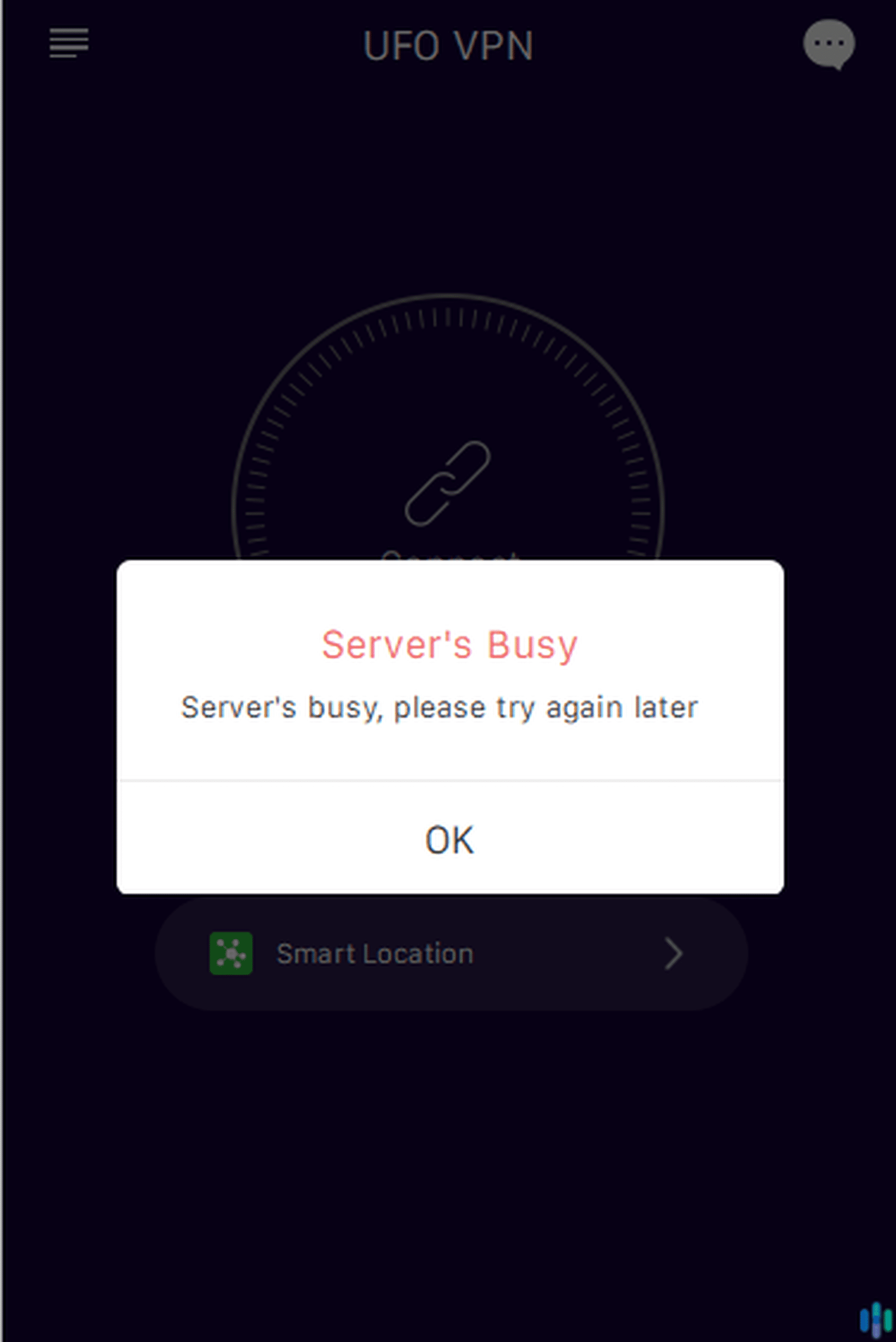 UFO VPN Server's busy
