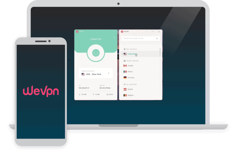 WeVPN on Desktop and Mobile  - Product Header Image