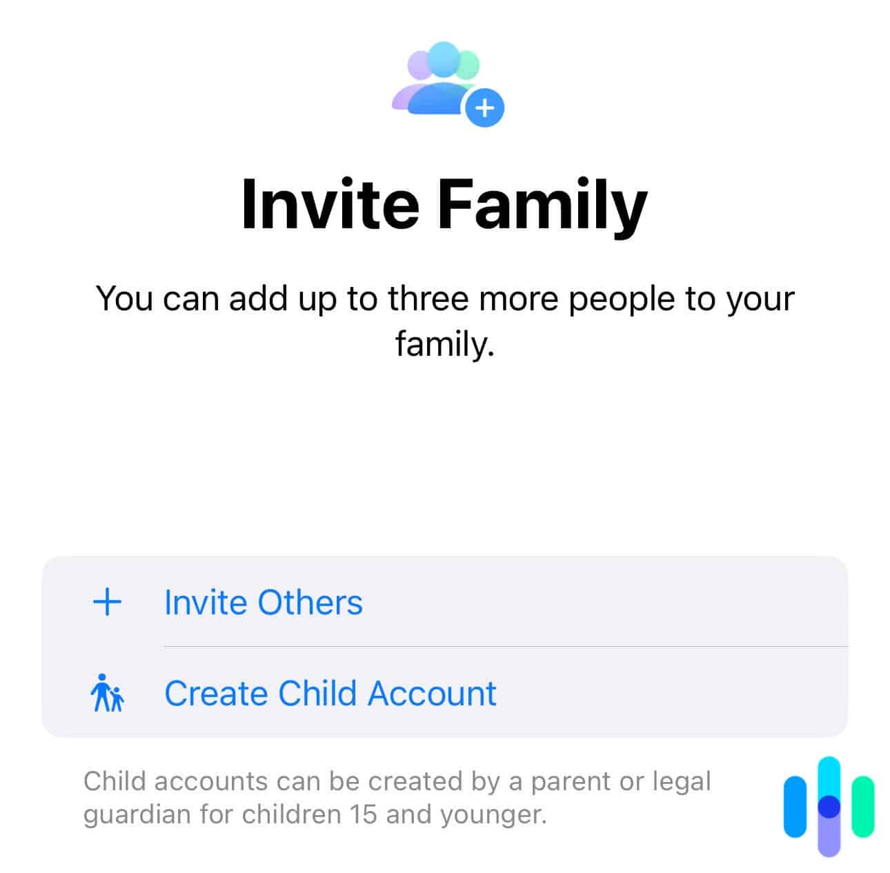 Creating Apple ID for a child through Family Sharing.