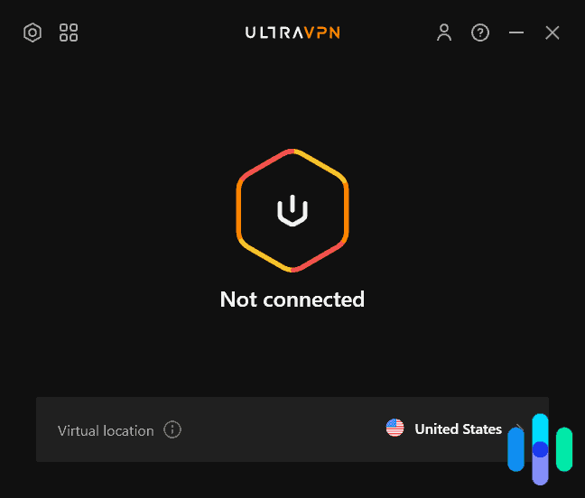 The UltraVPN Windows app