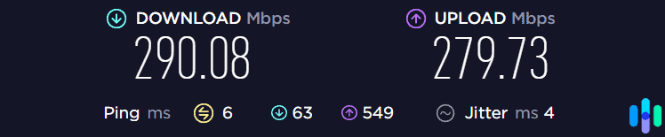 Our network’s baseline speed Our network's baseline speed