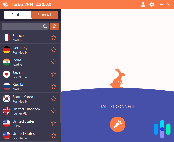 Turbo VPN servers optimized for streaming Turbo VPN servers optimized for streaming