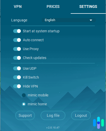 Whoer VPN desktop features at a glance