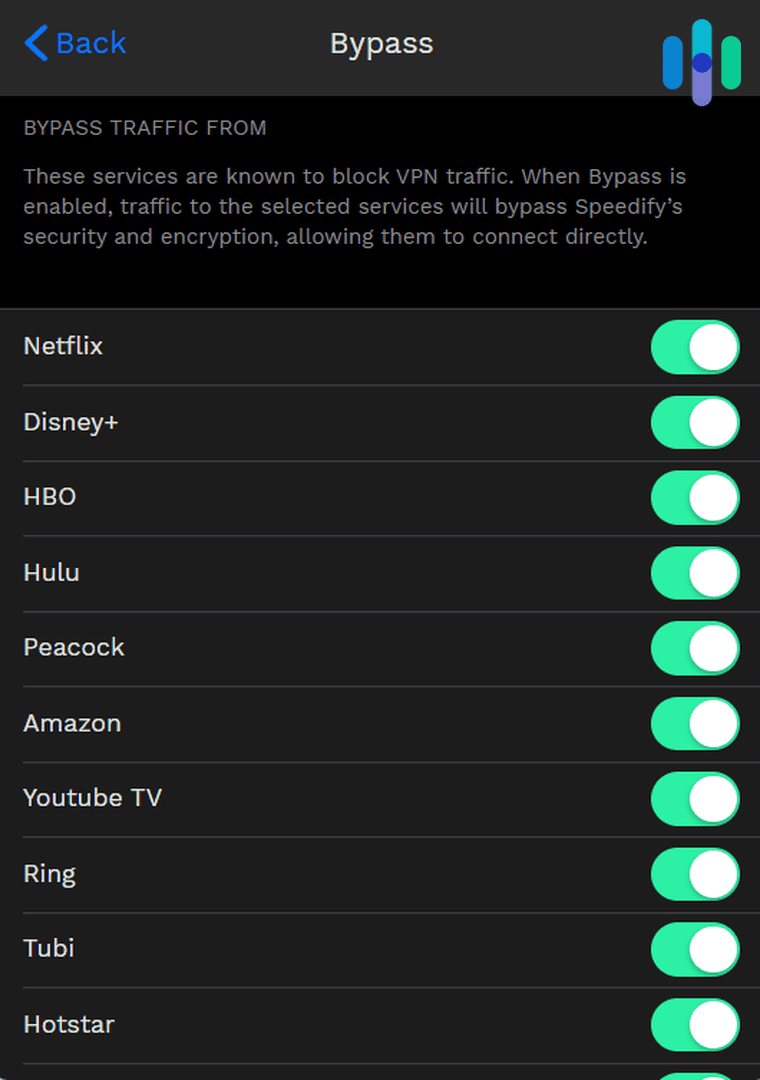 Apps that bypass Speedify VPN by default
