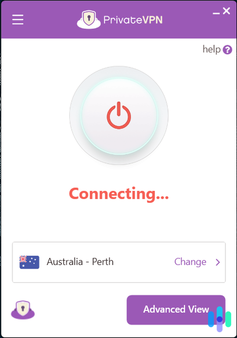 A VPN app stuck in the “connecting” stage.