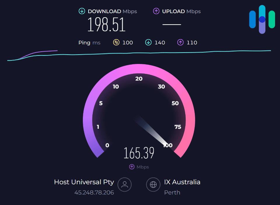 NordVPN speed test