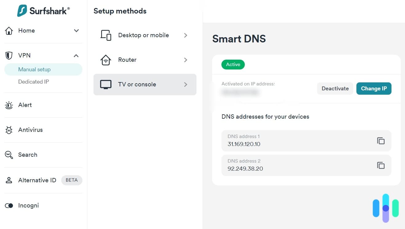 Surfshark smart DNS